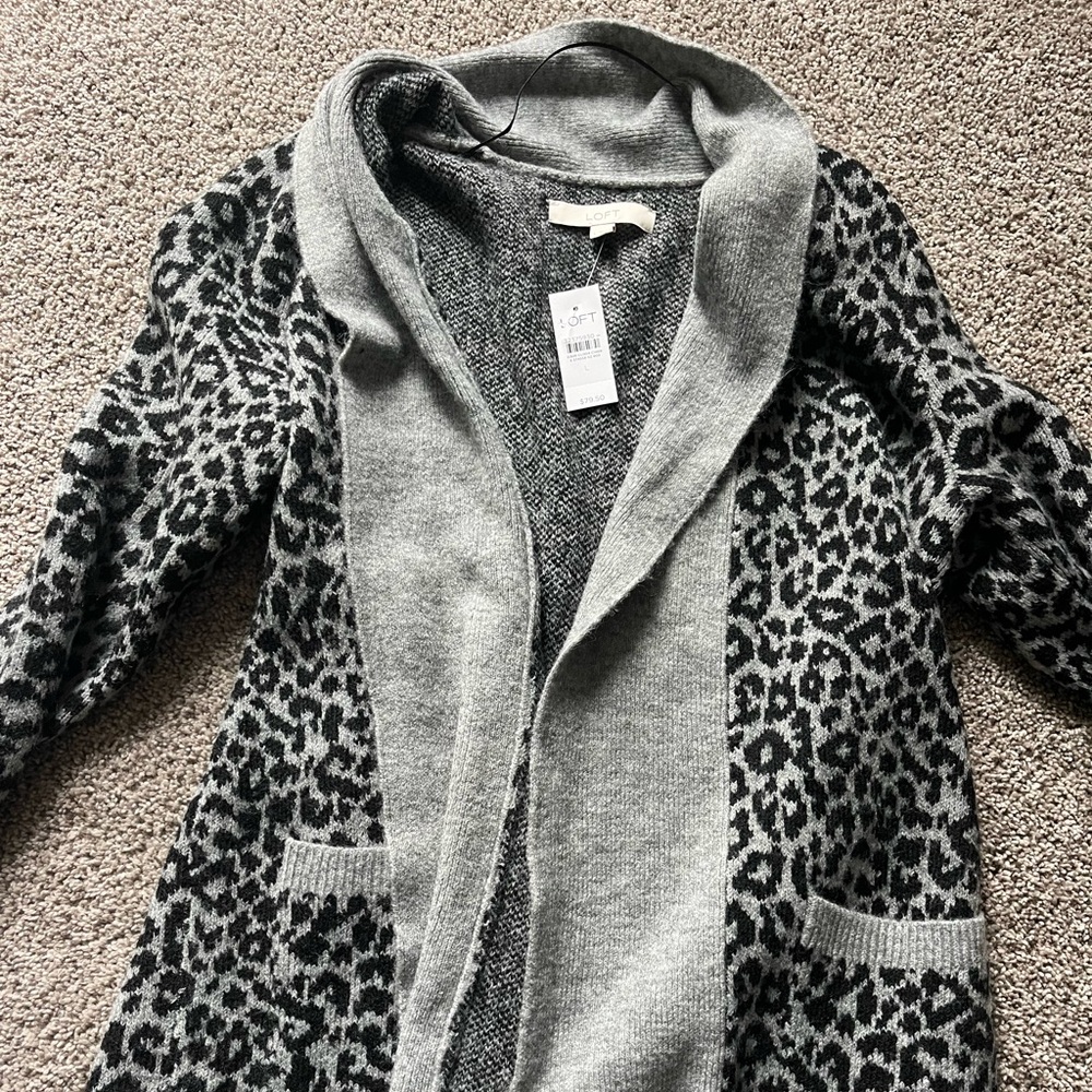 Loft Animal print cardigan New with tags